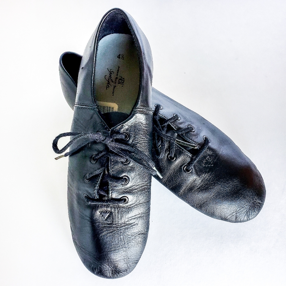 NWT ABT American Ballet Theater Black Leather Ballet/Jazz Shoes (Size 4.5)